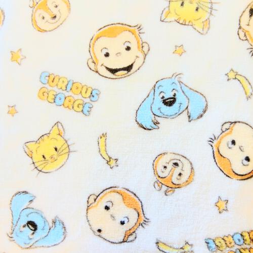 おさるのジョージ あったかフリースパジャマ 総柄 イエロー&times;95cm