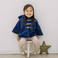 ベビーザらス限定　RAT-A-TATR ラッタッター 裏ボア ポンチョ(ネイビー×95cm)