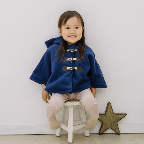 ベビーザらス限定　RAT-A-TATR ラッタッター 裏ボア ポンチョ(ネイビー×95cm)