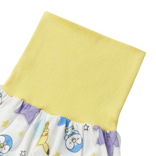 monpoke モンポケ 半袖パジャマ 総柄 腹巻付き イエロー&times;100cm