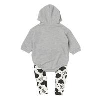BUDDYLEE 長袖フード付きロンパース×レギンス セット ガーゼ裏毛 グレー×80cm ベビーザらス限定