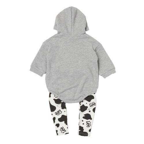 BUDDYLEE 長袖フード付きロンパース×レギンス セット ガーゼ裏毛 グレー×80cm ベビーザらス限定