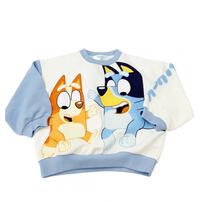 ブルーイ 裏毛袖カラートレーナー サックス&times;90cm