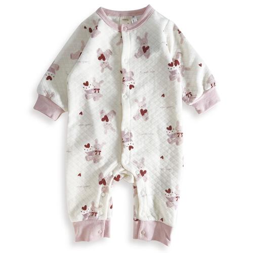 長袖カバーオール ニットキルト ウサギ柄 ピンク×80cm ベビーザらス限定