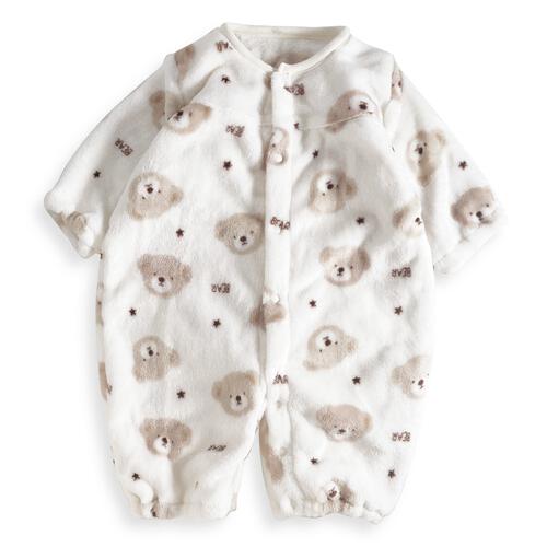 2WAYドレスオール フリース クマ柄 ベージュ×50-60cm