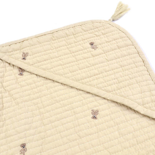 イブルおくるみ ストライプキルト クマ刺繍(ベージュ) ベビーザらス限定