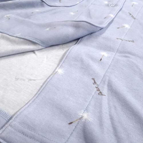 Petit jouet for maternity プティジョエット 長袖テーラーパジャマ 腹巻レギンス スムース わたげ柄(ライトブルー×M-L)