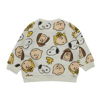 SNOOPY スヌーピー 長袖デイリートレーナー 起毛 総柄 ナチュラル×80cm ベビーザらス限定