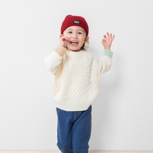 POLOBCS ロゴワッチニット帽子 レッド×46-50cm ベビーザらス限定