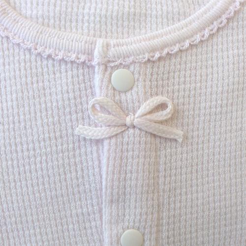 半袖前開きロンパース肌着 2枚組 ワッフル 花(ピンク&times;70cm) ベビーザらス限定