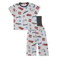 TOMICA トミカ 半袖パジャマ 総柄 腹巻付き グレー&times;100cm 