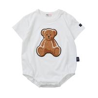 POLO BCS クマ アップリケ ボディスーツ オフホワイト 70cm