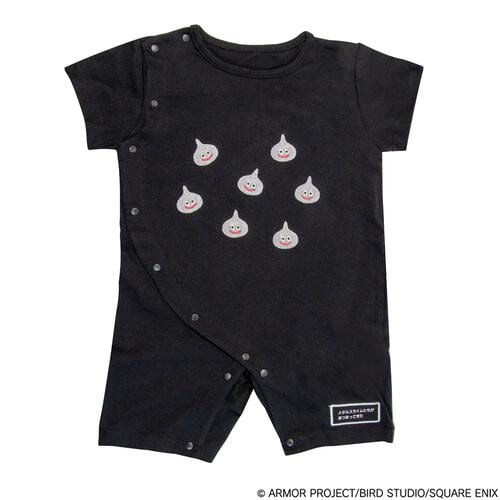 ドラクエベビー＆キッズ 刺繍半袖ロンパース メタルスライム ブラック&times;70cm