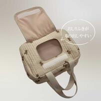 ヌビ おむつポーチ くま柄 ベージュ