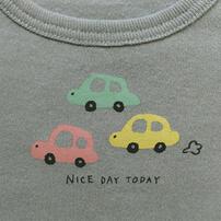 長袖シャツ肌着2枚組 スムス 車(グレー&times;90cm)