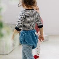 【FirstCloset×mioさん】 足付きレギンス × ボアブルマ ブルー×フリー ベビーザらス限定