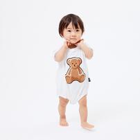 POLO BCS クマ アップリケ ボディスーツ オフホワイト 80cm