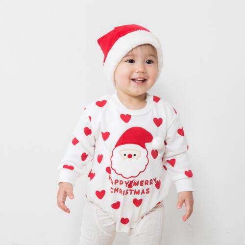 クリスマスダルマオール 裏毛 サンタ コスチューム ベビー サンタクロース コスチューム 子供 衣装 ホワイト×80cm ベビーザらス限定