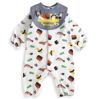 長袖ロンパス スタイツキ ニットキルト お寿司 ネイビー×70-80cm ベビーザらス限定