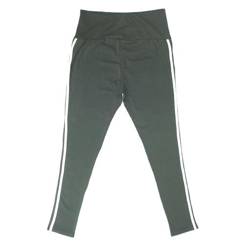 マタニティパンツ レギンス ストレッチテレコ 脇ライン チャコール×L