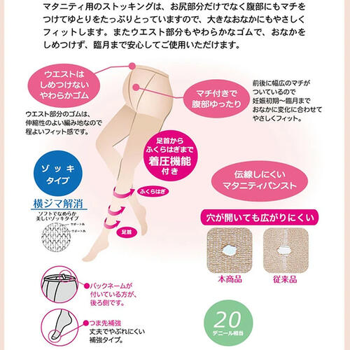 伝線しにくい+着圧パンスト2枚組（ブラック×M～L）