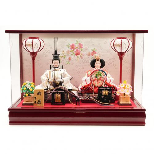 【雛人形】ケース飾り 親王飾り「舞桜刺繍」 (322568)ひな人形 コンパクト おしゃれ トイザらス・ベビーザらス限定【メーカー直送】