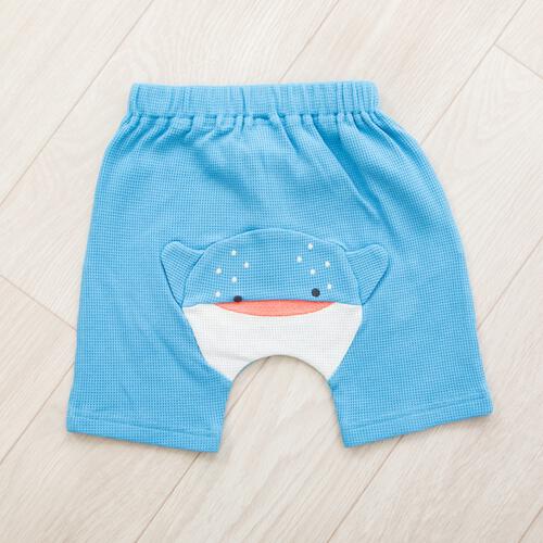 モンキーパンツ ワッフル ジンベイザメ ブルー&times;90cm