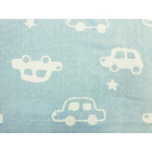 正方形湯上りタオル 総柄 車柄(ブルー×フリー) ベビーザらス限定