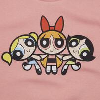 パワパフ 長袖デイリートレーナー 起毛 集合＆袖ロゴ ピンク×90cm ベビーザらス限定