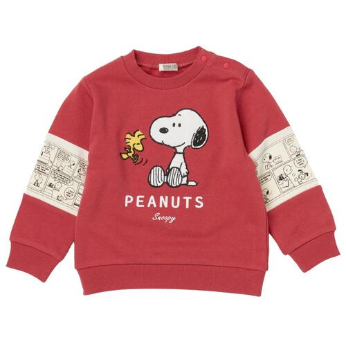 SNOOPY スヌーピー トレーナー 袖切替 レッド×90cm ベビーザらス限定