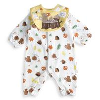 長袖ロンパス スタイツキ ニットキルト どんぐり イエロー×70-80cm ベビーザらス限定