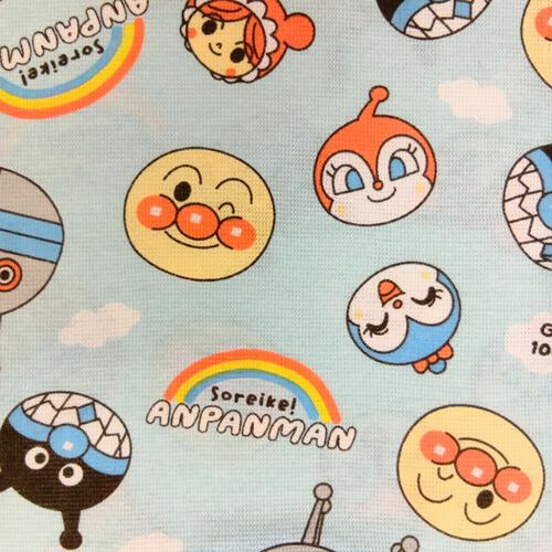 アンパンマン フェイス総柄半袖パジャマ メッシュ サックス&times;95cm