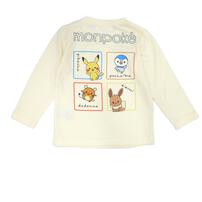 monpoke モンポケ 長袖Ｔシャツ シリコンワッペン(ナチュラル×90cm)
