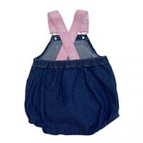 Barbie バービー デニムサロペットロンパース(ブルー×70-80cm)