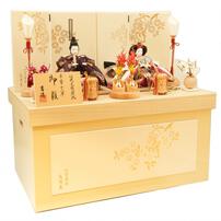 【雛人形】収納親王飾り「桜加賀蒔絵高岡塗」（605822）