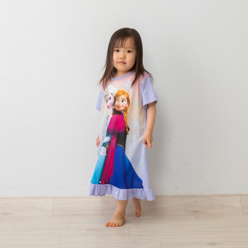 Disney ディズニー アナと雪の女王 ナイトドレス  フリル付き パープル&times;110cm