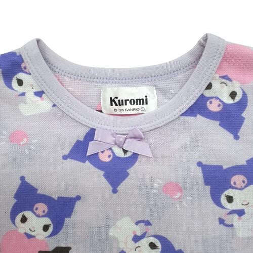 クロミ 半袖パジャマ メッシュ 総柄丸首 パープル&times;110cm