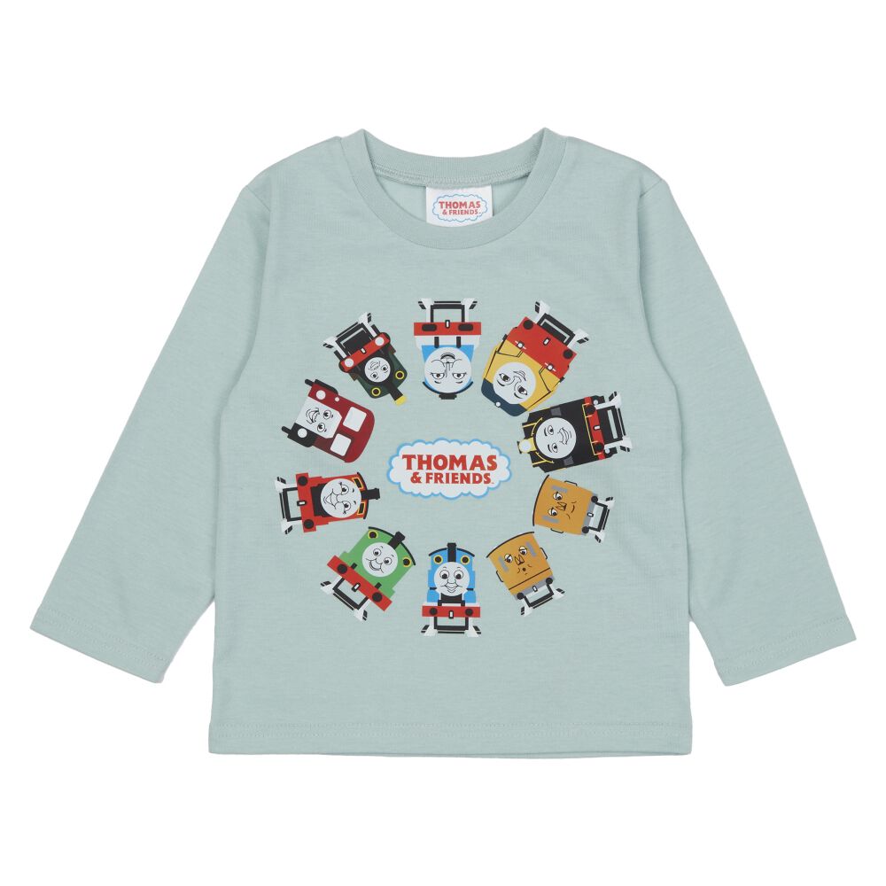 THOMAS トーマス 長袖Tシャツ 天竺 集合 ミント×90cm ベビーザらス限定