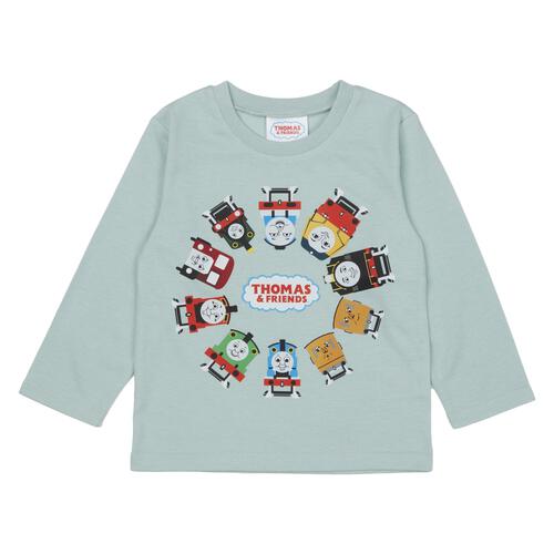 THOMAS トーマス 長袖Tシャツ 天竺 集合 ミント×90cm ベビーザらス限定