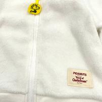 SNOOPY 長袖パーカー サンゴフリース スヌーピー ホワイト×80-90cm ベビーザらス限定