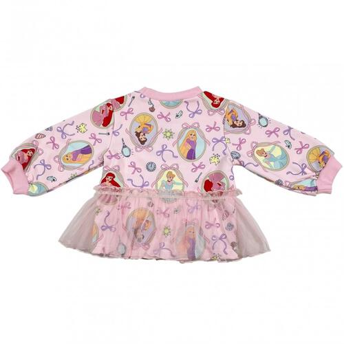 【Sophitica &times; tsumashi1118さん】Disney プリンセス 裏毛トレーナー 総柄 ピンク&times;90cm ベビーザらス限定