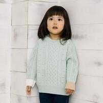 ベビーザらス限定　RAT-A-TATR ラッタッター ケーブルニット(グリーン&times;80cm)