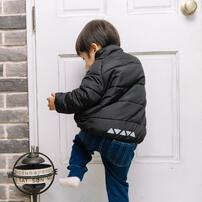 RAT-A-TATR ラッタッター 中綿 ジャケット ブラック&times;80cm