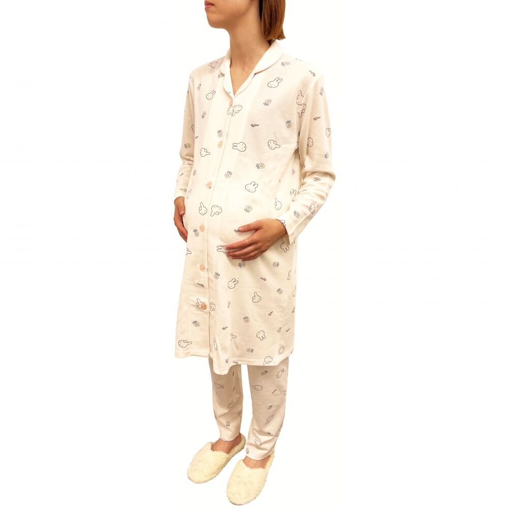 ミッフィー 星柄パジャマぬいぐるみ（海外限定デザイン） Miffy ミッフィー 長袖テーラーパジャマ 肌綿ダンボール 総柄(ベージュ