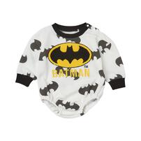 WARNER ワーナー 長袖さがらボディスーツ ドッカン バットマン ホワイト×70cm ベビーザらス限定