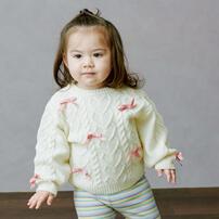 sophitica リボンニットプルオーバー オフホワイト×80cm