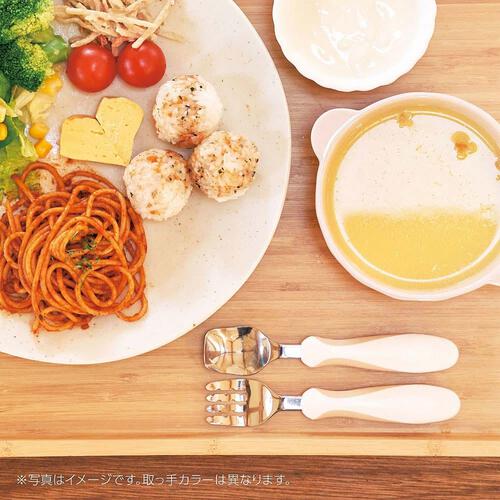 EDISONmama エジソンママ フォーク＆スプーンプラス (アプリコット) ベビーザらス限定