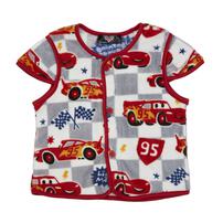 Disney ディズニー 珊瑚フリースベスト カーズ 総柄 レッド×100cm