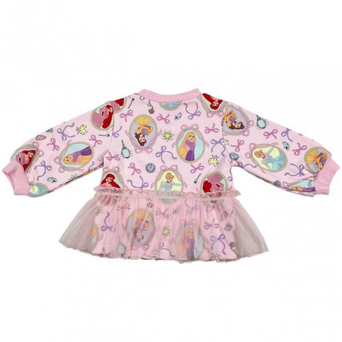 【Sophitica × tsumashi1118さん】Disney プリンセス 裏毛トレーナー 総柄 ピンク×110cm ベビーザらス限定