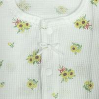 2枚組半袖前開きロンパース肌着 ワッフル ひまわり ピンク&times;80cm ベビーザらス限定